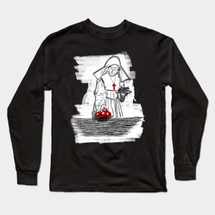 Gothic Priestess Drawing Long Sleeve T-Shirt